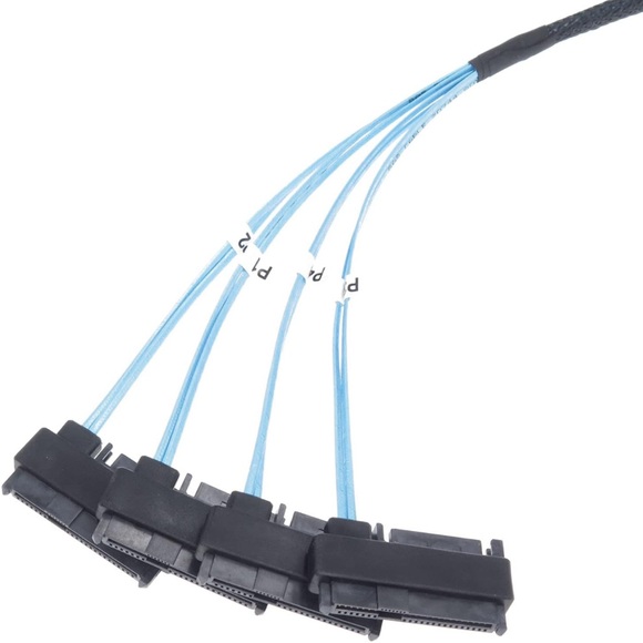 EDIMS Mini SAS to SAS Cable Breakout  HD SFF-8643 to SFF-8482 29Pin Sata Power - Picture 8 of 10